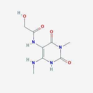 molecular formula C8H12N4O4 B372147 2-hydroxy-N-[3-methyl-6-(methylamino)-2,4-dioxo-1,2,3,4-tetrahydropyrimidin-5-yl]acetamide 