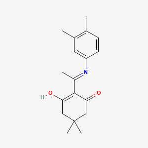 molecular formula C18H23NO2 B3721475 2-{1-[(3,4-dimethylphenyl)amino]ethylidene}-5,5-dimethyl-1,3-cyclohexanedione 