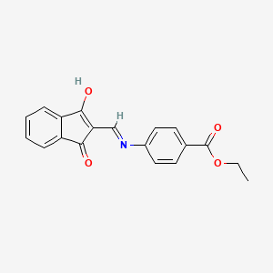 molecular formula C19H15NO4 B3721489 ethyl 4-{[(1,3-dioxo-1,3-dihydro-2H-inden-2-ylidene)methyl]amino}benzoate 