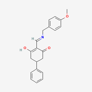 molecular formula C21H21NO3 B3721503 2-{[(4-methoxybenzyl)amino]methylene}-5-phenyl-1,3-cyclohexanedione 