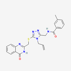 molecular formula C23H22N6O2S B3721505 N-[(4-allyl-5-{[(4-oxo-3,4-dihydro-2-quinazolinyl)methyl]thio}-4H-1,2,4-triazol-3-yl)methyl]-3-methylbenzamide 