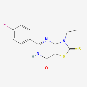 molecular formula C13H10FN3OS2 B3721507 3-ethyl-5-(4-fluorophenyl)-2-thioxo-2,3-dihydro[1,3]thiazolo[4,5-d]pyrimidin-7(6H)-one 