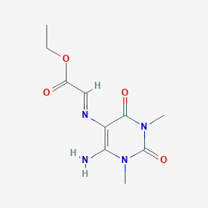 molecular formula C10H14N4O4 B372151 Ethyl [(6-amino-1,3-dimethyl-2,4-dioxo-1,2,3,4-tetrahydro-5-pyrimidinyl)imino]acetate 