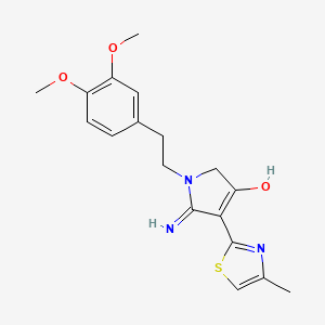 molecular formula C18H21N3O3S B3721521 5-amino-1-[2-(3,4-dimethoxyphenyl)ethyl]-4-(4-methyl-1,3-thiazol-2-yl)-1,2-dihydro-3H-pyrrol-3-one 
