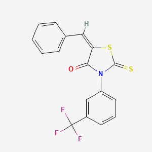 molecular formula C17H10F3NOS2 B3721533 5-benzylidene-2-thioxo-3-[3-(trifluoromethyl)phenyl]-1,3-thiazolidin-4-one CAS No. 5650-32-8