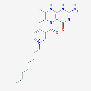 molecular formula C22H33N6O2+ B372155 2-amino-6,7-dimethyl-5-(1-octylpyridin-1-ium-3-carbonyl)-1,6,7,8-tetrahydropteridin-4-one 