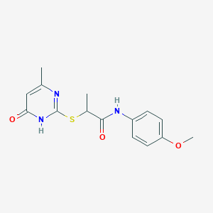 2-[(4-hydroxy-6-methyl-2-pyrimidinyl)thio]-N-(4-methoxyphenyl)propanamide