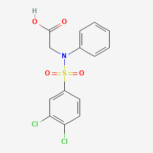 molecular formula C14H11Cl2NO4S B3721587 N-[(3,4-dichlorophenyl)sulfonyl]-N-phenylglycine 