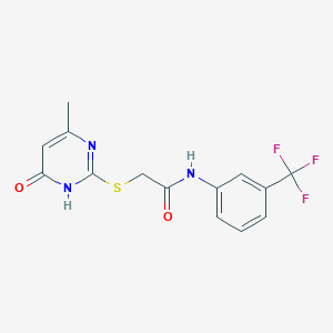 molecular formula C14H12F3N3O2S B3721589 2-[(4-hydroxy-6-methyl-2-pyrimidinyl)thio]-N-[3-(trifluoromethyl)phenyl]acetamide 