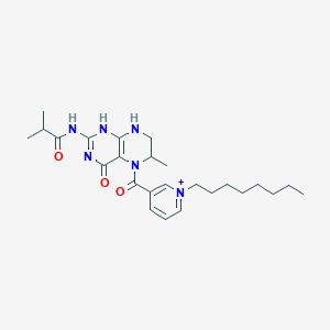 molecular formula C25H37N6O3+ B372159 2-methyl-N-[6-methyl-5-(1-octylpyridin-1-ium-3-carbonyl)-4-oxo-1,6,7,8-tetrahydropteridin-2-yl]propanamide 
