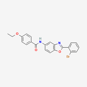 molecular formula C22H17BrN2O3 B3721597 N-[2-(2-bromophenyl)-1,3-benzoxazol-5-yl]-4-ethoxybenzamide 