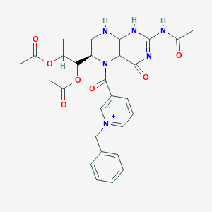 molecular formula C28H31N6O7+ B372160 [1-[(6R)-2-acetamido-5-(1-benzylpyridin-1-ium-3-carbonyl)-4-oxo-1,6,7,8-tetrahydropteridin-6-yl]-1-acetyloxypropan-2-yl] acetate 