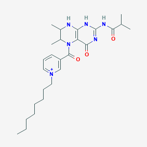 molecular formula C26H39N6O3+ B372161 N-[6,7-dimethyl-5-(1-octylpyridin-1-ium-3-carbonyl)-4-oxo-1,6,7,8-tetrahydropteridin-2-yl]-2-methylpropanamide 