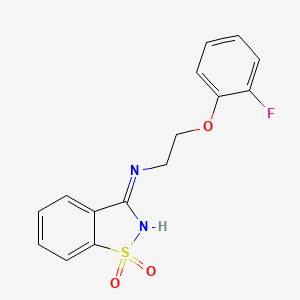 molecular formula C15H13FN2O3S B3721613 N-[2-(2-fluorophenoxy)ethyl]-1,2-benzisothiazol-3-amine 1,1-dioxide 