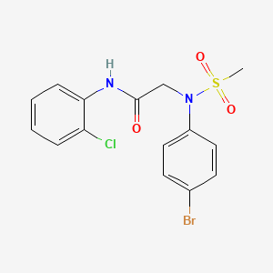 molecular formula C15H14BrClN2O3S B3721635 N~2~-(4-bromophenyl)-N~1~-(2-chlorophenyl)-N~2~-(methylsulfonyl)glycinamide 