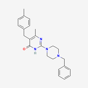 molecular formula C24H28N4O B3721645 2-(4-benzylpiperazin-1-yl)-6-methyl-5-(4-methylbenzyl)pyrimidin-4(3H)-one 