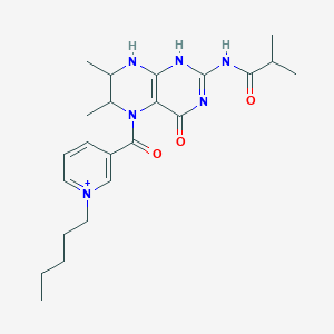 molecular formula C23H33N6O3+ B372165 N-[6,7-dimethyl-4-oxo-5-(1-pentylpyridin-1-ium-3-carbonyl)-1,6,7,8-tetrahydropteridin-2-yl]-2-methylpropanamide 