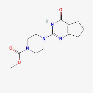 molecular formula C14H20N4O3 B3721659 ethyl 4-(4-oxo-4,5,6,7-tetrahydro-3H-cyclopenta[d]pyrimidin-2-yl)piperazine-1-carboxylate 