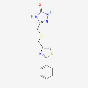 5-({[(2-phenyl-1,3-thiazol-4-yl)methyl]thio}methyl)-2,4-dihydro-3H-1,2,4-triazol-3-one