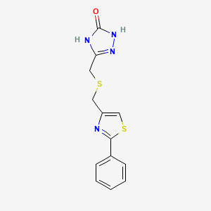 3-({[(2-PHENYL-1,3-THIAZOL-4-YL)METHYL]SULFANYL}METHYL)-4,5-DIHYDRO-1H-1,2,4-TRIAZOL-5-ONE