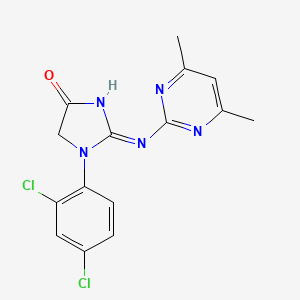 1-(2,4-DICHLOROPHENYL)-2-[(4,6-DIMETHYLPYRIMIDIN-2-YL)AMINO]-4,5-DIHYDRO-1H-IMIDAZOL-4-ONE