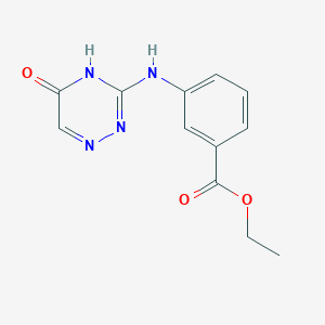 molecular formula C12H12N4O3 B3721687 ethyl 3-[(5-oxo-4,5-dihydro-1,2,4-triazin-3-yl)amino]benzoate 