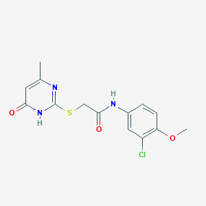 molecular formula C14H14ClN3O3S B3721693 N-(3-chloro-4-methoxyphenyl)-2-[(4-methyl-6-oxo-1,6-dihydropyrimidin-2-yl)thio]acetamide 