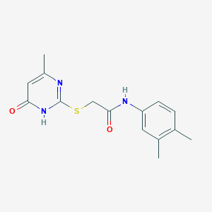 molecular formula C15H17N3O2S B3721700 N-(3,4-dimethylphenyl)-2-[(4-methyl-6-oxo-1H-pyrimidin-2-yl)sulfanyl]acetamide 