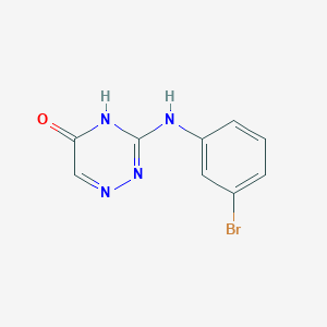 molecular formula C9H7BrN4O B3721708 3-[(3-bromophenyl)amino]-1,2,4-triazin-5(4H)-one 