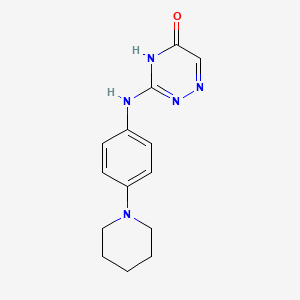 molecular formula C14H17N5O B3721716 3-[(4-piperidin-1-ylphenyl)amino]-1,2,4-triazin-5(4H)-one 