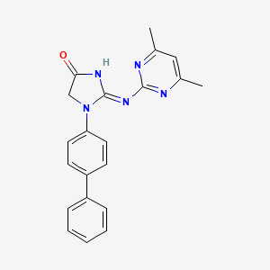 molecular formula C21H19N5O B3721728 1-biphenyl-4-yl-2-[(4,6-dimethylpyrimidin-2-yl)amino]-1,5-dihydro-4H-imidazol-4-one 