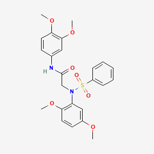 molecular formula C24H26N2O7S B3721732 N~2~-(2,5-dimethoxyphenyl)-N~1~-(3,4-dimethoxyphenyl)-N~2~-(phenylsulfonyl)glycinamide 