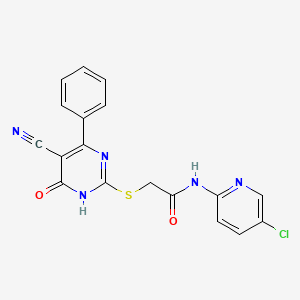 molecular formula C18H12ClN5O2S B3721736 N-(5-chloro-2-pyridinyl)-2-[(5-cyano-6-oxo-4-phenyl-1,6-dihydro-2-pyrimidinyl)thio]acetamide 