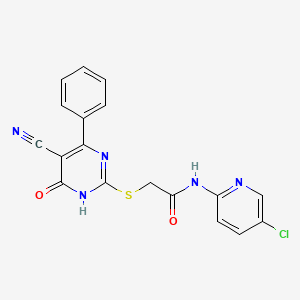 N-(5-chloro-2-pyridinyl)-2-[(5-cyano-6-oxo-4-phenyl-1,6-dihydro-2-pyrimidinyl)thio]acetamide