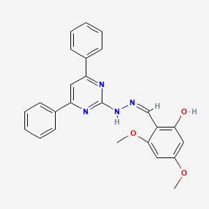 molecular formula C25H22N4O3 B3721751 2-hydroxy-4,6-dimethoxybenzaldehyde (4,6-diphenyl-2-pyrimidinyl)hydrazone 