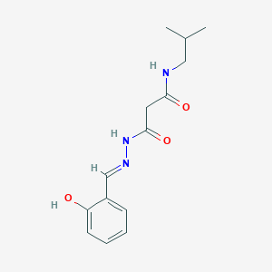 molecular formula C14H19N3O3 B3721752 3-[2-(2-hydroxybenzylidene)hydrazino]-N-isobutyl-3-oxopropanamide 