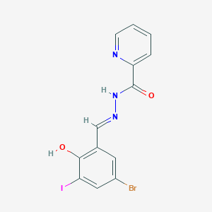 molecular formula C13H9BrIN3O2 B3721762 N'-(5-bromo-2-hydroxy-3-iodobenzylidene)-2-pyridinecarbohydrazide 
