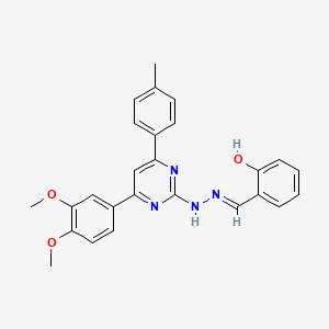 molecular formula C26H24N4O3 B3721785 2-hydroxybenzaldehyde [4-(3,4-dimethoxyphenyl)-6-(4-methylphenyl)-2-pyrimidinyl]hydrazone 