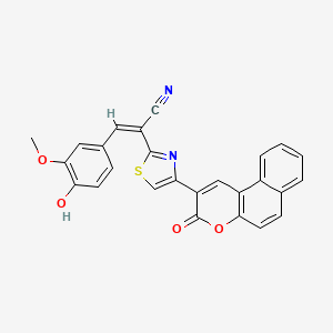 molecular formula C26H16N2O4S B3721786 3-(4-hydroxy-3-methoxyphenyl)-2-[4-(3-oxo-3H-benzo[f]chromen-2-yl)-1,3-thiazol-2-yl]acrylonitrile 