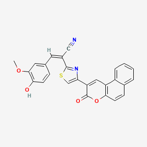 3-(4-hydroxy-3-methoxyphenyl)-2-[4-(3-oxo-3H-benzo[f]chromen-2-yl)-1,3-thiazol-2-yl]acrylonitrile