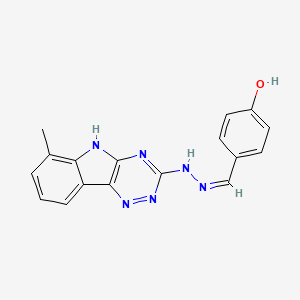 molecular formula C17H14N6O B3721801 4-hydroxybenzaldehyde (6-methyl-5H-[1,2,4]triazino[5,6-b]indol-3-yl)hydrazone 