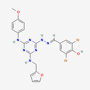 molecular formula C22H19Br2N7O3 B3721806 3,5-dibromo-4-hydroxybenzaldehyde {4-[(2-furylmethyl)amino]-6-[(4-methoxyphenyl)amino]-1,3,5-triazin-2-yl}hydrazone 