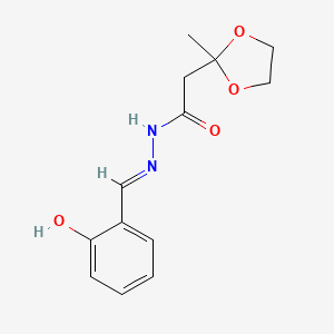 molecular formula C13H16N2O4 B3721836 N'-(2-hydroxybenzylidene)-2-(2-methyl-1,3-dioxolan-2-yl)acetohydrazide CAS No. 5649-67-2