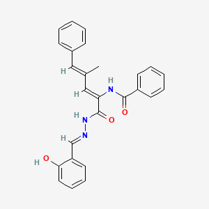 molecular formula C26H23N3O3 B3721852 N-(1-{[2-(2-hydroxybenzylidene)hydrazino]carbonyl}-3-methyl-4-phenyl-1,3-butadien-1-yl)benzamide 