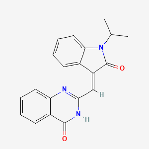 molecular formula C20H17N3O2 B3721879 2-[(1-isopropyl-2-oxo-1,2-dihydro-3H-indol-3-ylidene)methyl]-4(3H)-quinazolinone 