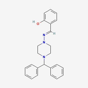 molecular formula C24H25N3O B3721894 2-({[4-(diphenylmethyl)-1-piperazinyl]imino}methyl)phenol 