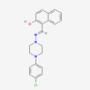 molecular formula C21H20ClN3O B3721906 1-({[4-(4-chlorophenyl)-1-piperazinyl]imino}methyl)-2-naphthol 