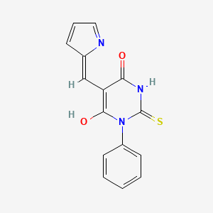 molecular formula C15H11N3O2S B3721912 1-phenyl-5-(1H-pyrrol-2-ylmethylene)-2-thioxodihydro-4,6(1H,5H)-pyrimidinedione 