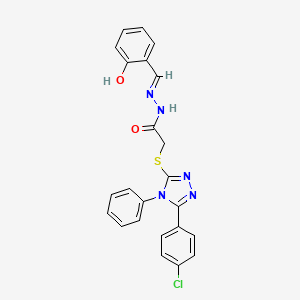 molecular formula C23H18ClN5O2S B3721926 2-{[5-(4-chlorophenyl)-4-phenyl-4H-1,2,4-triazol-3-yl]thio}-N'-(2-hydroxybenzylidene)acetohydrazide 