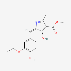 molecular formula C16H17NO5 B3721947 methyl 5-(3-ethoxy-4-hydroxybenzylidene)-2-methyl-4-oxo-4,5-dihydro-1H-pyrrole-3-carboxylate 